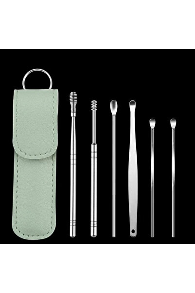 Choice3 C729-أخضر-6 قطع، ملعقة تنظيف الأذن، أدوات العناية الصحية بالأذن، منظف...