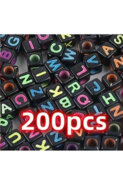 Choice4 Black color 1000pcs/5 Colors Vibrant Square Letter Pattern Acrylic Be...