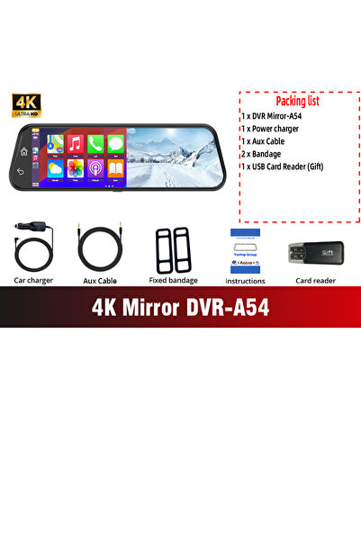 Choice9 لا يوجد A54- فقط كاميرا تسجيل فيديو رقمي بدقة 4K Acceo للسيارة مع واي...