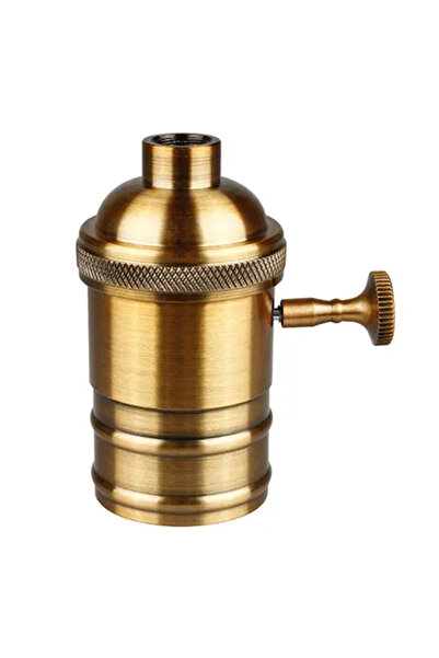 Choice4 حامل مصباح E27 برونزي ذهبي، قاعدة مصباح إديسون عتيقة، قاعدة لولبية، م...