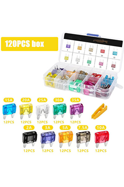 Choice1 علبة تحتوي على 120 قطعة/60 قطعة من فيوزات السيارات الصغيرة، 6 قيم/10 ...