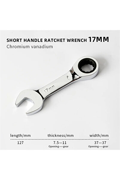 Choice12 17mm 1pcs 6-19mm Short Handle Quick Ratchet Wrench 72 Teeth Multi Fu...