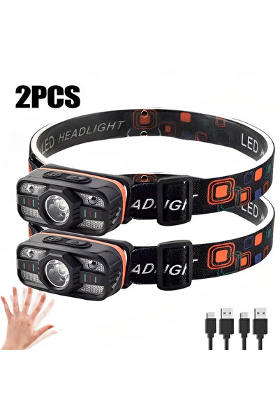 Choice6 مصباح رأس LED خارجي قابل لإعادة الشحن عبر منفذ USB، مزود ببطارية مدمج...