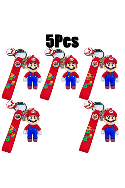 Choice15 مجموعة من 5 قطع، 24 قطعة، سلسلة مفاتيح سوبر ماريو بروس، قلادة على شك...