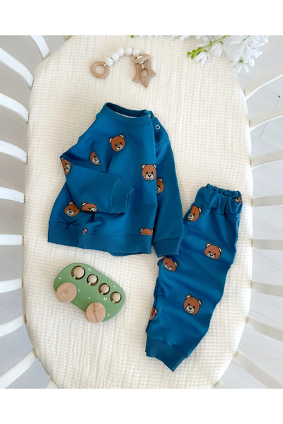 hümabebe طقم مكون من قطعتين موسمي بنمط رؤوس الدببة الكبيرة وحزام الكتف