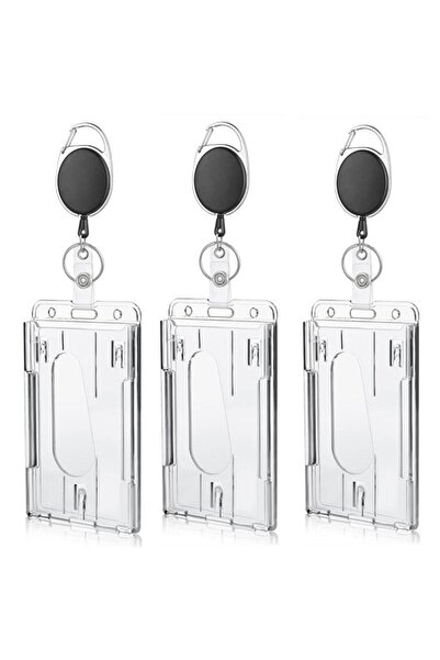 Choice3 مجموعة من 3 قطع - حامل بطاقة تعريف شفاف عمودي، غطاء لبطاقة الهوية، حا...