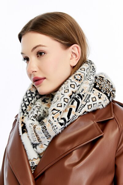 panşalço Special Beard Yarn Cashmere Textured Patchwork Model Knitwear Neck S...