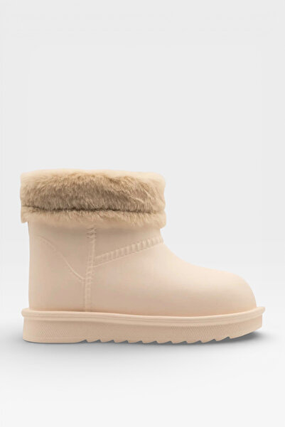 Liger Children's Winter Waterproof Rain Boots with Fur Inside Beige