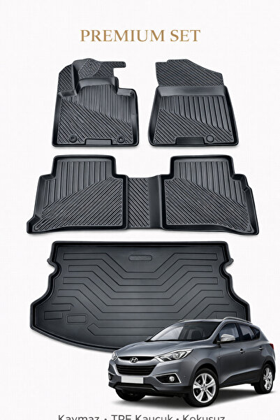 Black Gold Hyundai ix35 2010-2015 Uyumlu 3D Oto Paspas ve Bagaj Havuzu Set Pr...