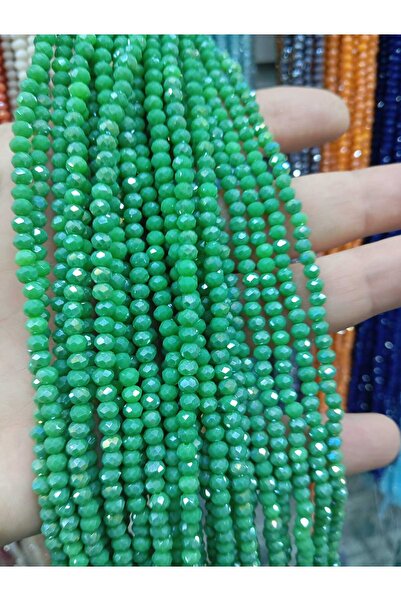 Ralp Moda Mărgele de sticlă cristalizată plată de 4 mm, 10 șiruri, total: 110...