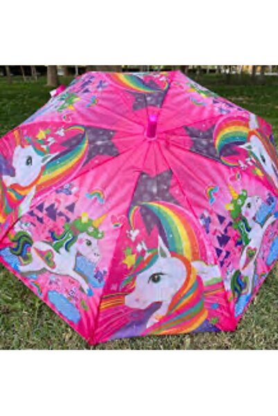 Oyuncakcı&Burada unicorn desenli Pembe kız çocuk şemsiyesi