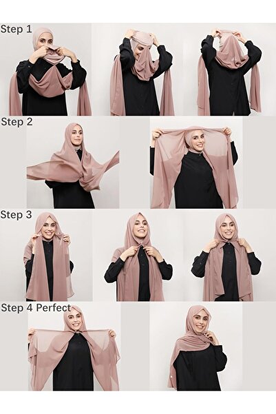 EBAMBU طقم حجاب فوري من الشيفون من هورسون مع دبابيس مغناطيسية وغطاء رأس