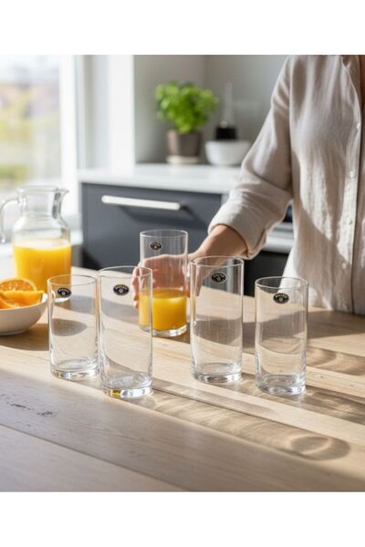 Onedekor Set of 6 Bohemia Larus Plain Long Soft Drink Glasses