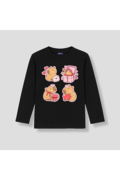 mixxi fashion تي شيرت لطيف للأطفال بأكمام طويلة مطبوع عليه بالونات على شكل قل...