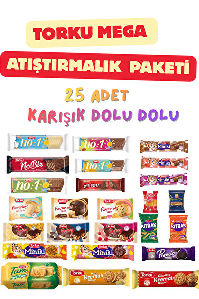 Torku MEGA DOLU DOLU ATIŞTIRMALIK KARIŞIK 25 ADET