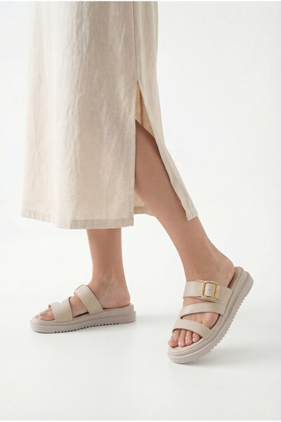 Riccon Women's Slippers 00120406 Beige