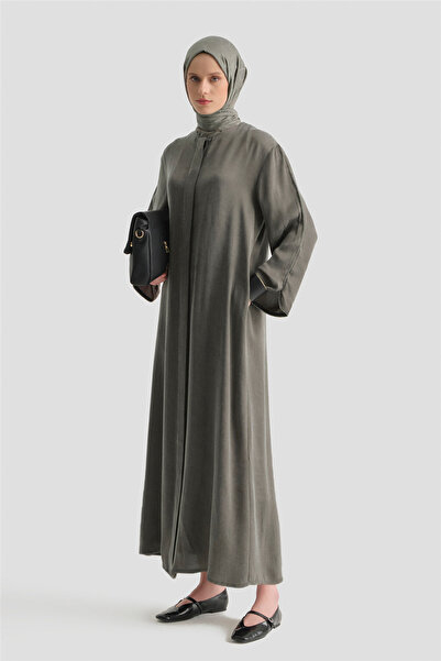 Armine İşlemeli Kupra Ferace Haki