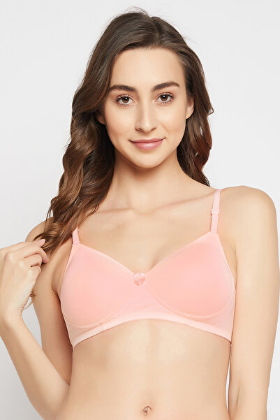 Clovia Padded Non-Wired Full Cup Multiway T-shirt Bra in Peach Colour