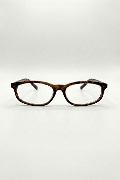Chunky Frame Oblow Leopar Çerçeveli Blue Block Mavi Işık Filtreli Kadın Gözlük