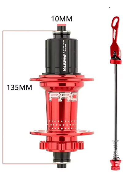 HASSNS Pro7 28H Bisiklet Göbek 28 Delik Arka Jant Göbeği Kırmızı