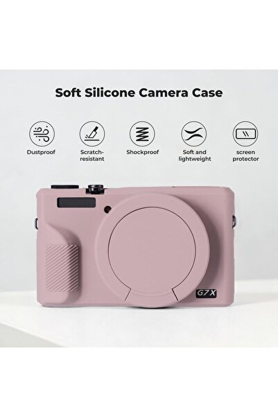 K&F CONCEPT K&F Canon G7X Mark III Uyumlu Silikon Kılıf / MOR ( Sadece Kılıf )