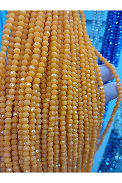 Ralp Moda Mărgele de sticlă cristalizată plată de 4 mm, 10 șiruri, total: 110...