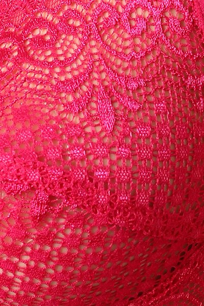 Clovia Non-Padded Non-Wired Full Coverage Bra in Hot Pink - Lace