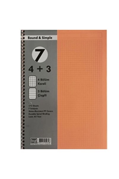 Sevinç 175 Sheets Pp Cover Notebook with Index Tabs 4+3