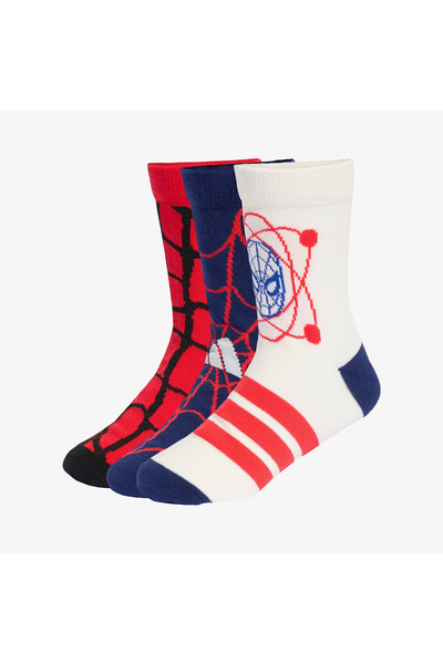adidas Șosete roșii unisex Marvel Spiderman, pachet de 3
