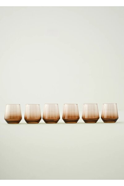 Bella Maison Colored 6-Piece Coffee Water Glass Set Amber (115 Cc)