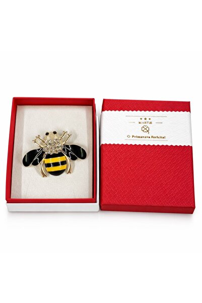 OEM Broșă Elegantă Albină cu Cristale și Email, Galben-Negru