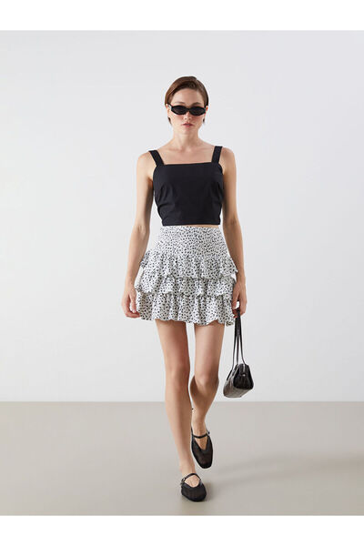 LC Waikiki Nevavm Floral Layered Mini Skirt with Elastic Waist