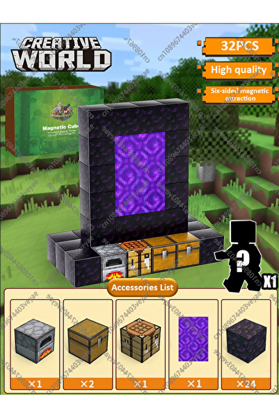 Choice12 مجموعة مكعبات بناء مغناطيسية من 32 قطعة، لعبة حسية تعليمية للأطفال، ...