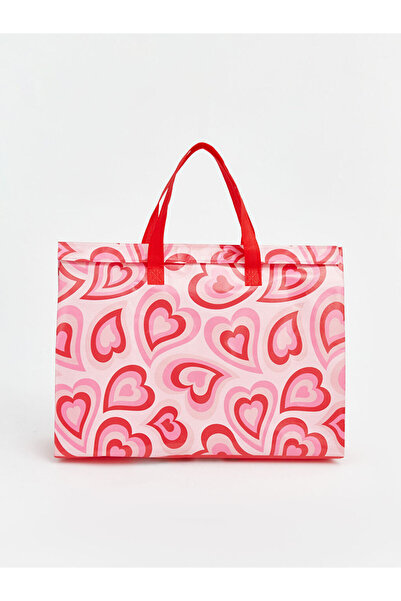 LC Waikiki Mixed Heart Patterned Women's Beach Bag