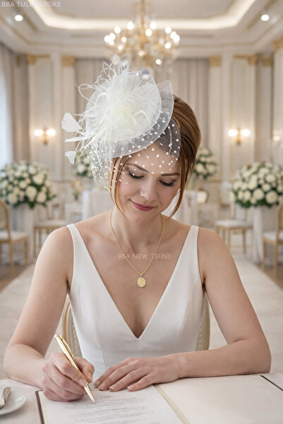 bbays new trend Gelin Şapkası Vualet Nikah Şapkası 4 Renk Seçeneği Davet Balo...