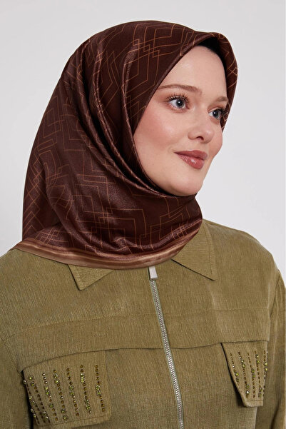 Levidor Crystal Scarf Square Pattern Coffee