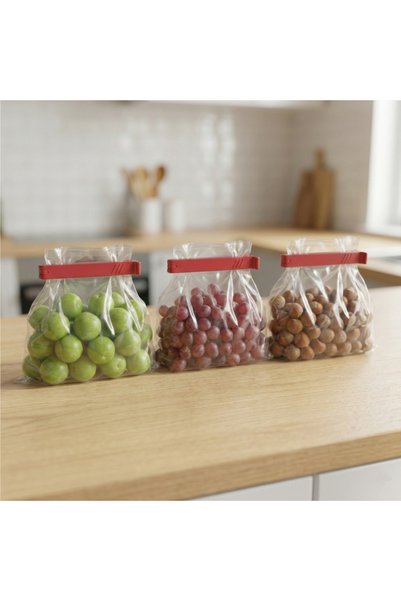 Prtp-Prototip Elektronik & Hobi Bag Sealing Clips - Ziplock Food Clips - Long Lasting 6 Pieces Red