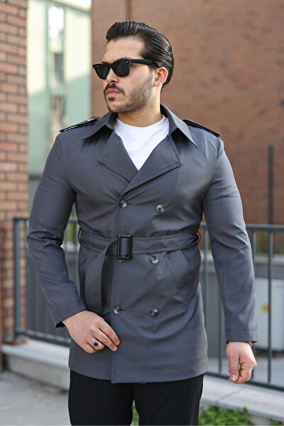 BASEL.CO Apoletli Waterproof Mid-Length Trench Coat