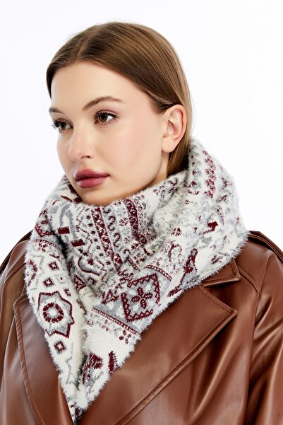 panşalço Special Beard Yarn Cashmere Textured Patchwork Model Knitwear Neck S...