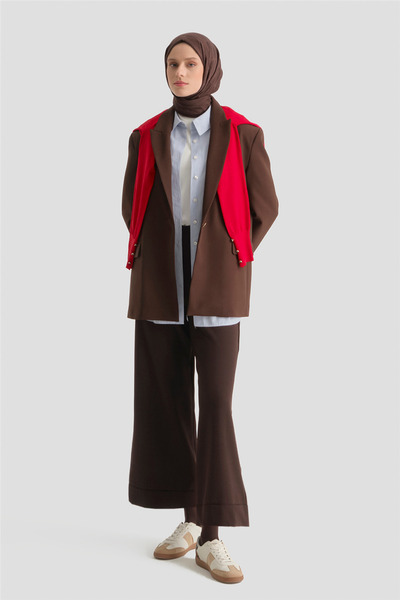 Armine Katlı Paça Pantolon Kahve