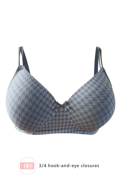 Clovia Padded Non-Wired Full Cup Printed T-Shirt Bra in White