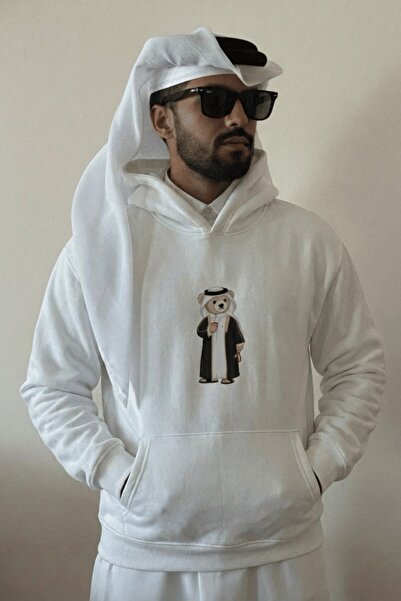 The Champ Clothing Чоловічий оверсайз-светр з капюшоном Qatari Bear Black Bey...