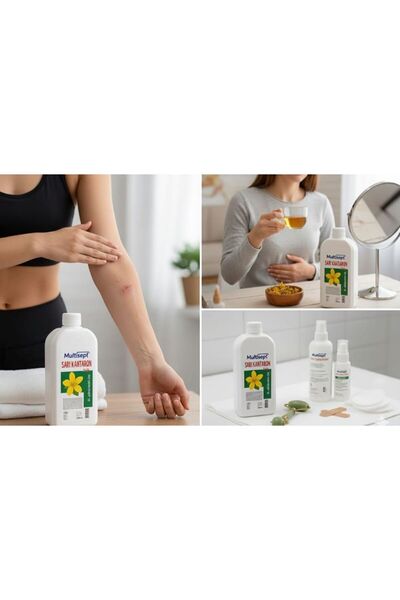 MULTİSEPT St. John's Wort Oil - 100% Natural and Pure Cold Pressed - Skin Care Oil 1000 ml