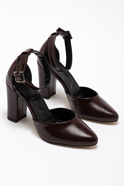 Lole Bitter Brown High Heel Shoes with Bright Detail