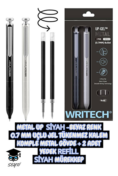SEYFİKİRTASİYE 0.7 mm Tip Gel Ballpoint Pen Complete Metal Body Set Wri̇tech