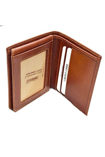 SAFİR Hakiki Deri Erkek Cüzdan İnce Zarif Taba Renk (Sığır Derisi) EBAT 10,5c...