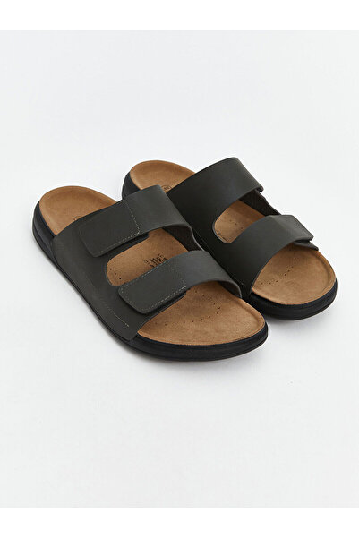 LC Waikiki شبشب رجالي من جلد الغزال للموسم الجديد مع شريط فيلكرو - S5CT20Z8