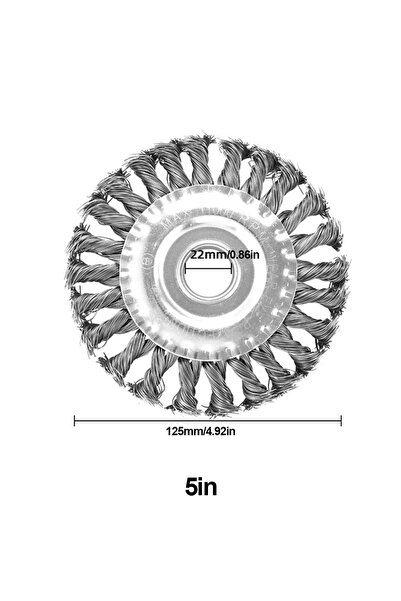 Choice فرشاة قرصية من سلك فولاذي معقود، طراز B، مقاس 5 بوصات، 4/5/6/8 بوصات، ...