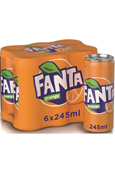 Fanta علب برتقالية 6 × 245 مل