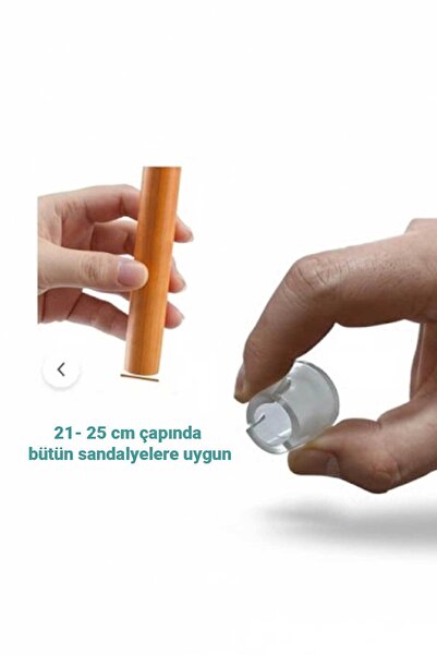 RevuBaby Kaydırmaz Sililon Sessiz Tip Sandalye Pabucu Masa Sandalye Zemin Koruyucu 21 Mm - 25 Mm 4 ADET